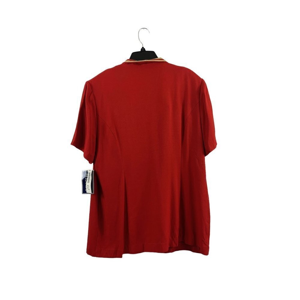 Periwinkle Women's Red & Gold Trim Top - Picture 2 of 5